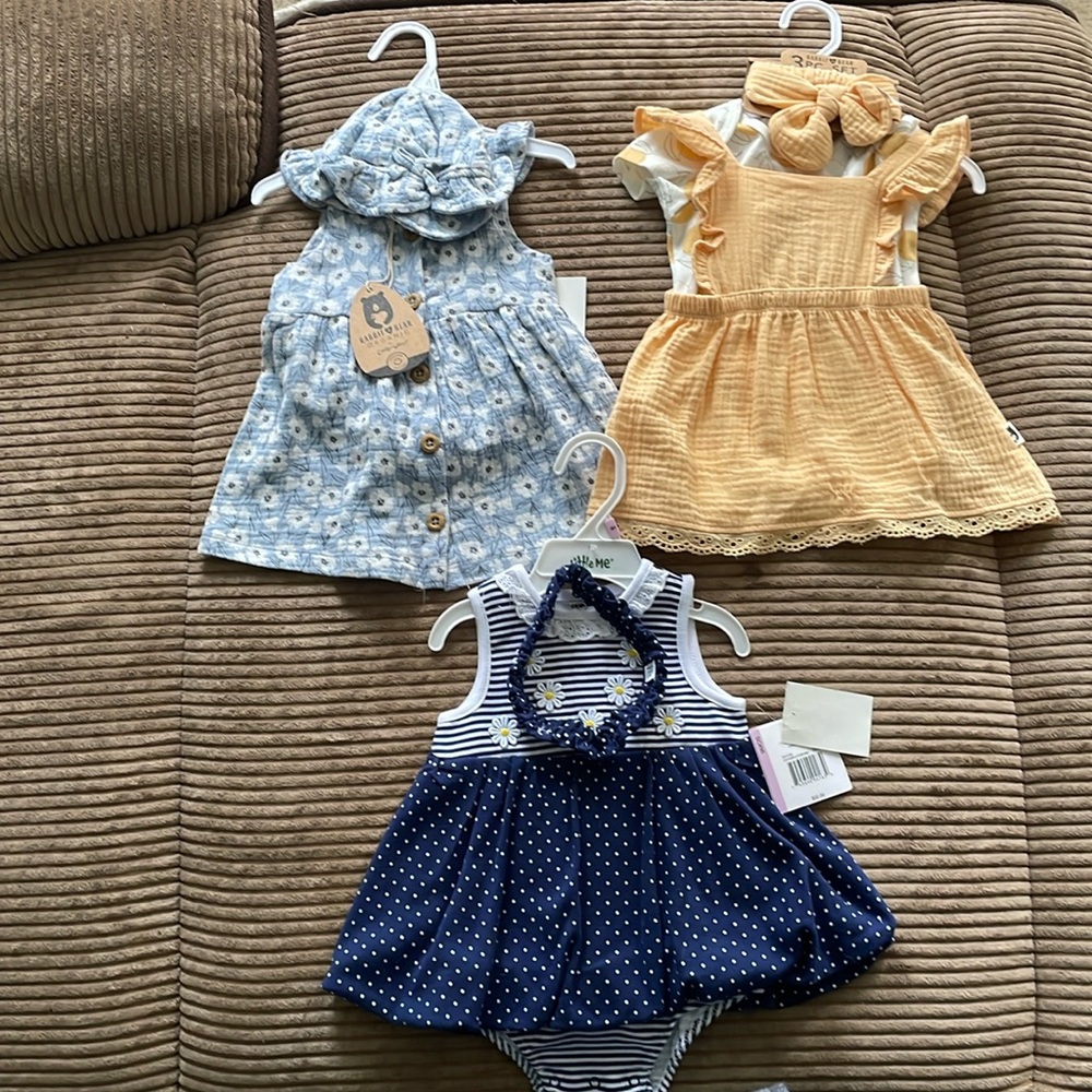 children size US 9-12M dresses 3pck
